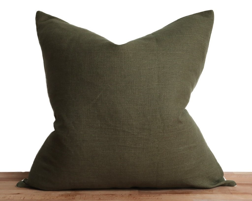 Linen Pillow Cover, Moss | Coterie, Brooklyn
