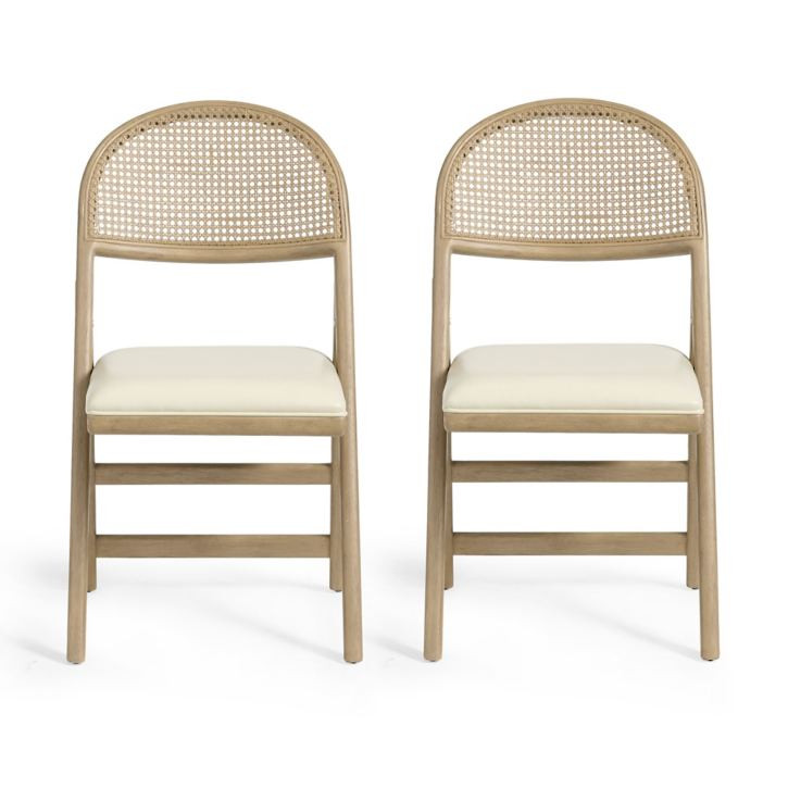 Frankie Cane Folding Chair, Set of Two | Grandin Road | Grandin Road