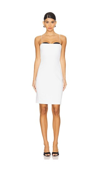 Ada Bustier Midi Dress in Off White & Black | Revolve Clothing (Global)