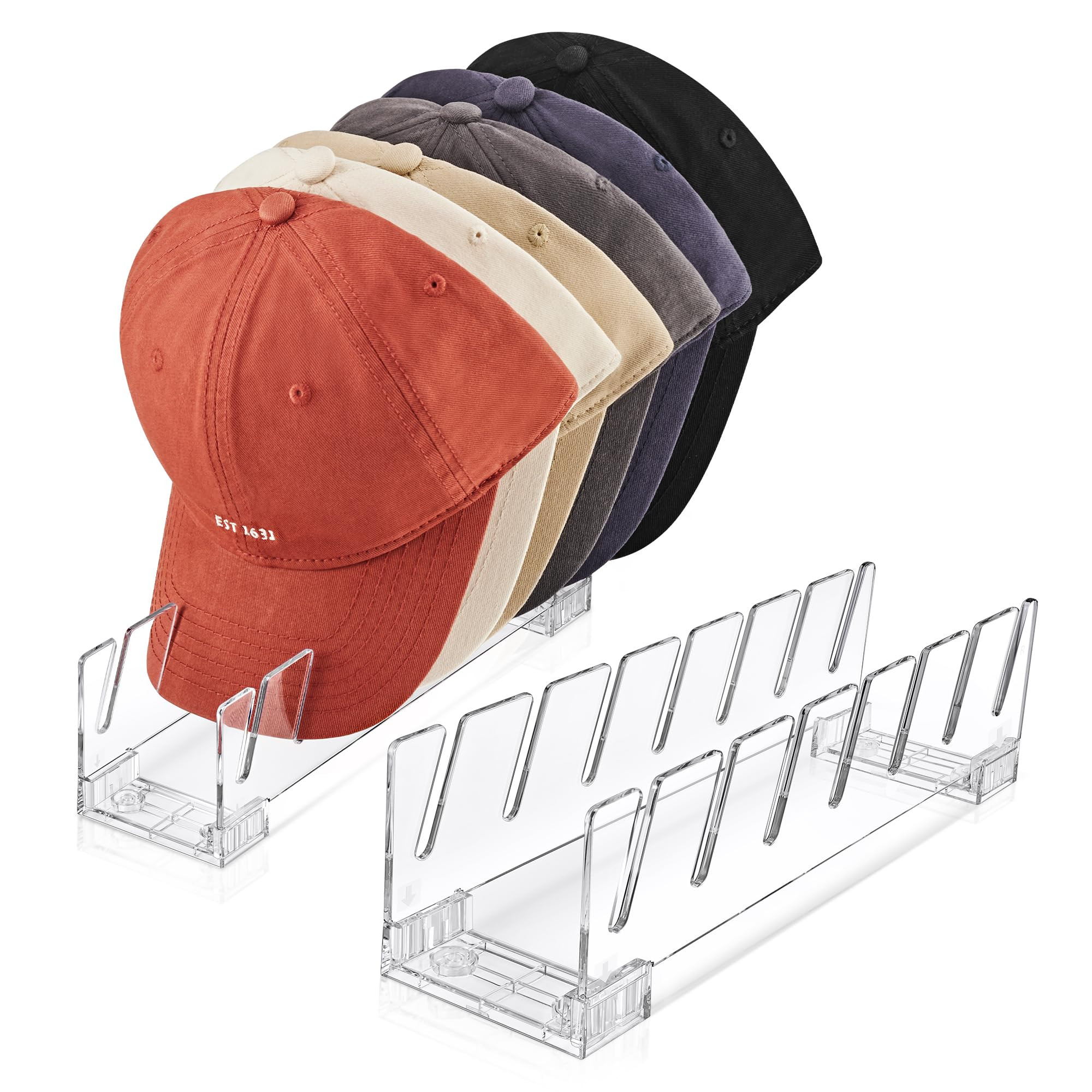 SMARTAKE Hat Stand for Baseball Caps, 2 Pcs Hat Organizer for 14 Baseball Caps, Hat Racks for Bas... | Amazon (US)