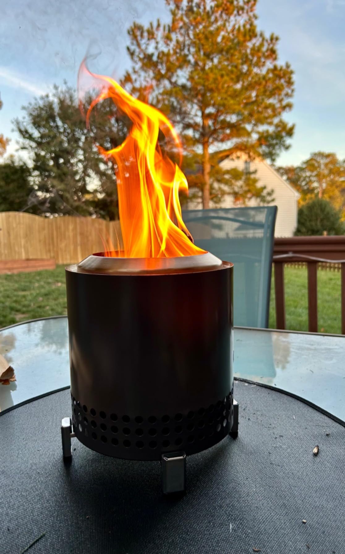 Solo Stove Mesa XL, 7 Inch Tabletop Fire Pit with Stand - Smokeless, Stainless Steel Fire Pit for Camping, Outdoor & Patio- Wood Burning or Pellet Fueled Portable Bonfire, 2.3lbs, Mulberry | Amazon (US)