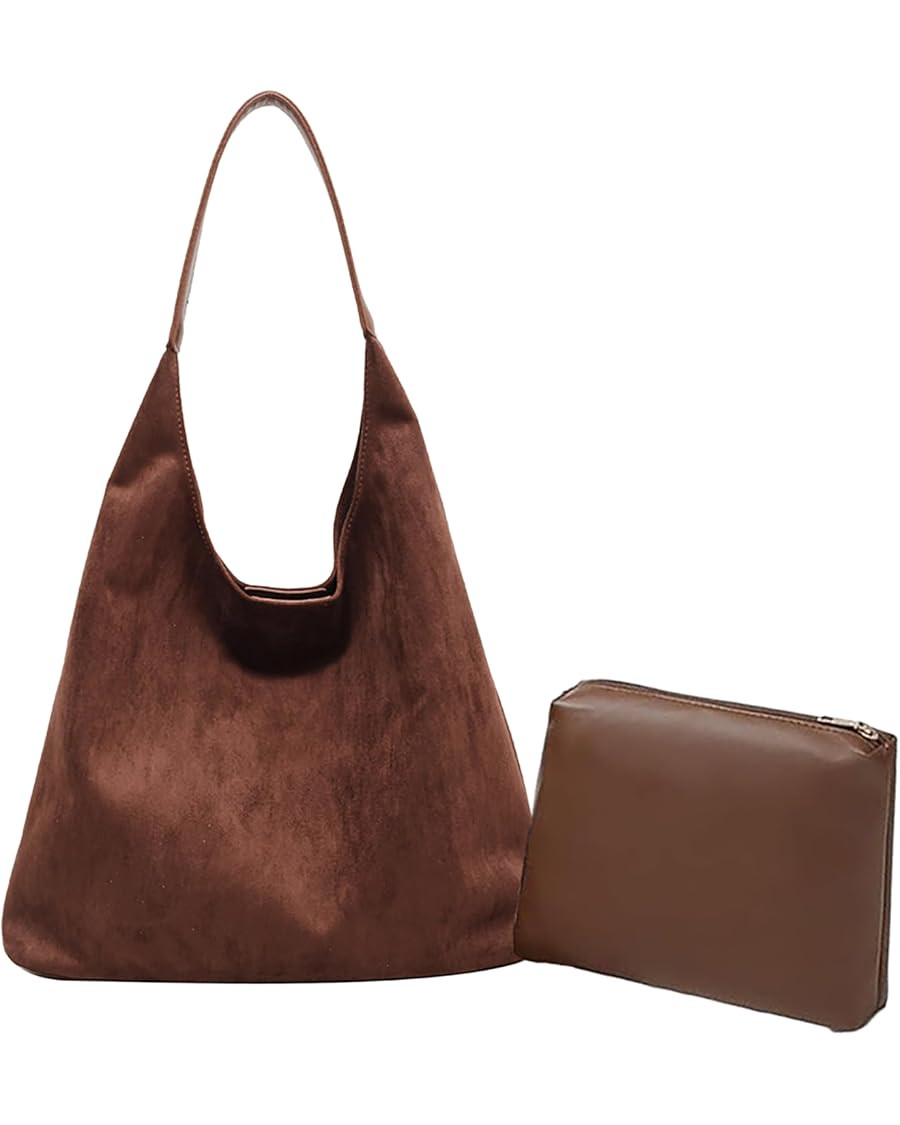 Suede Tote Bag for Women, Suede Purse,Stylish Large Capacity Work handbag, Suede Hobo Shoulder Ba... | Amazon (US)