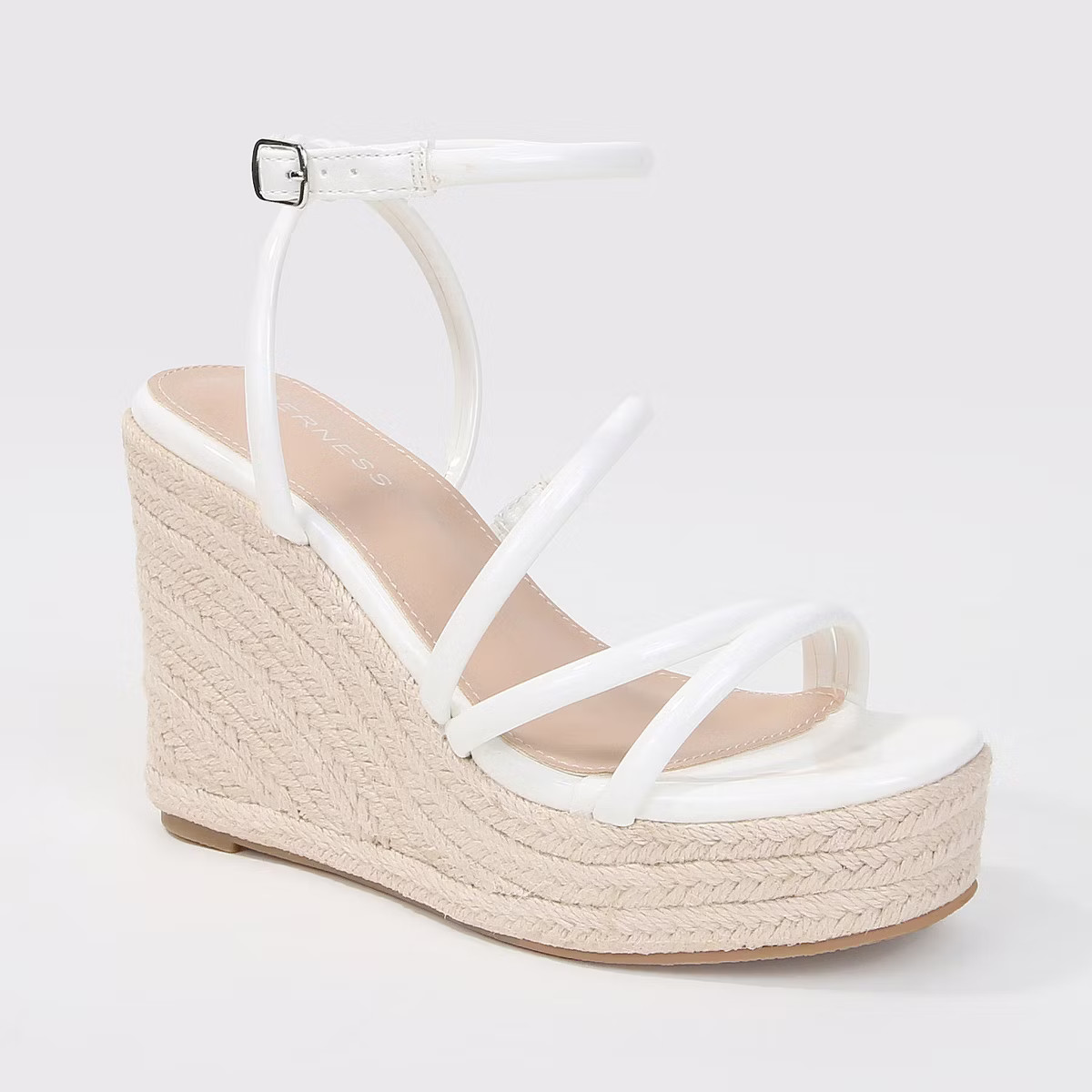 Berness Women's Rivka Vegan Leather Espadrille Wedge Sandals White 8.5 | Target