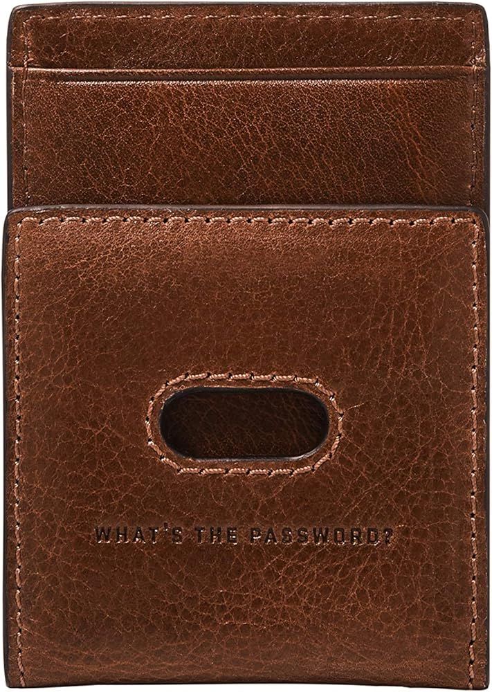Fossil Men's Leather Minimalist Magnetic Card Case with Money Clip Front Pocket Wallet for Men | Amazon (US)