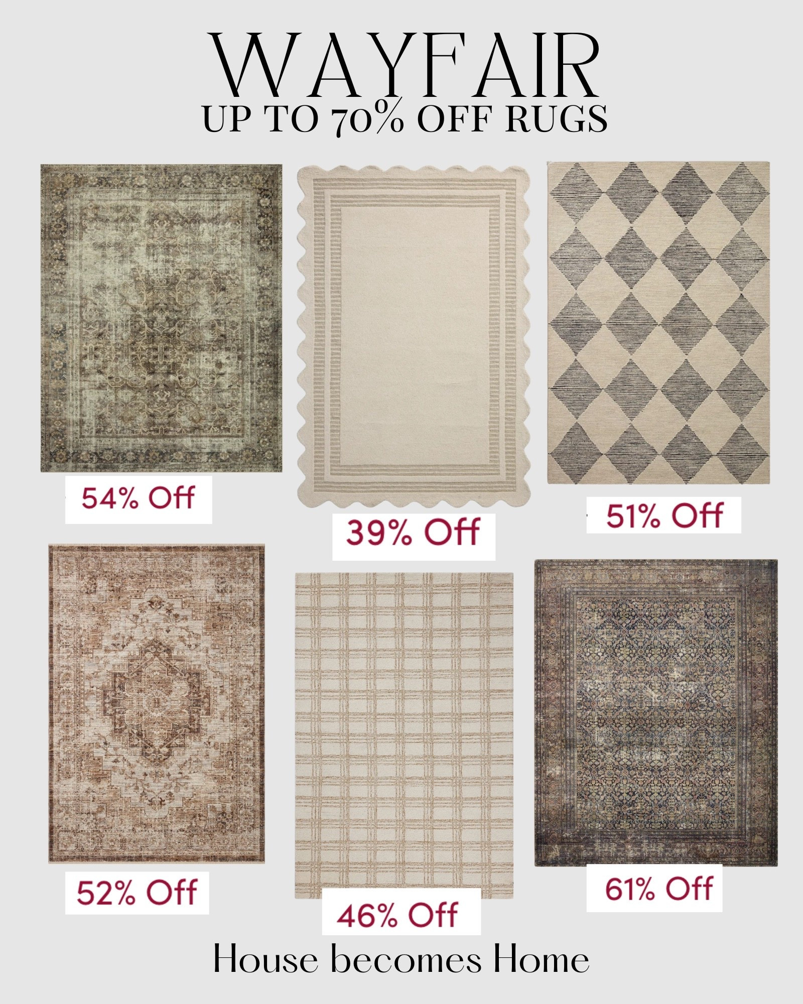 Wayfair sale! Up to 70% off rugs! 

#LTKHoliday #LTKHome #LTKSaleAlert