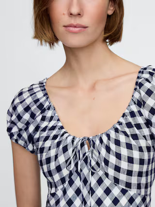 Gap × DÔEN 100% Linen Gingham Midi Dress | Gap (US)