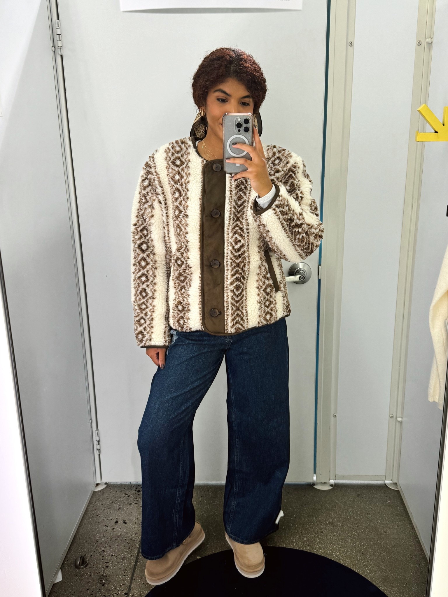 Cozy fall outfit with this sherpa lined jacket and wide legged pants! 🤎

#LTKStyleTip #LTKSeasonal #LTKSaleAlert