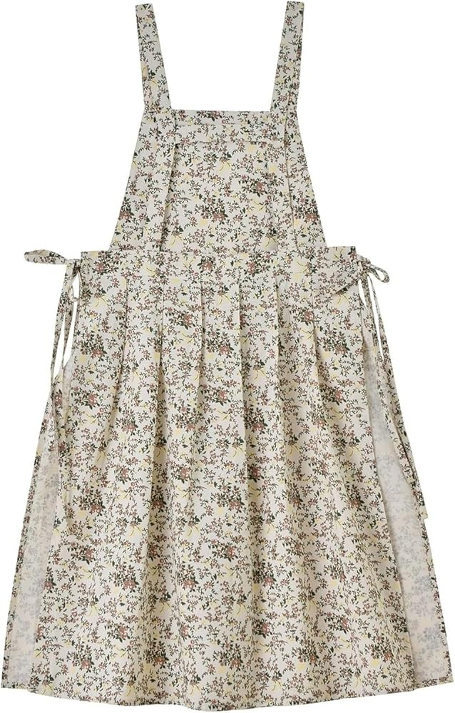 Kitchen Apron Floral Cotton Waterproof Women Apron Adjustable with Pockets Vintage Pinafore for C... | Amazon (US)