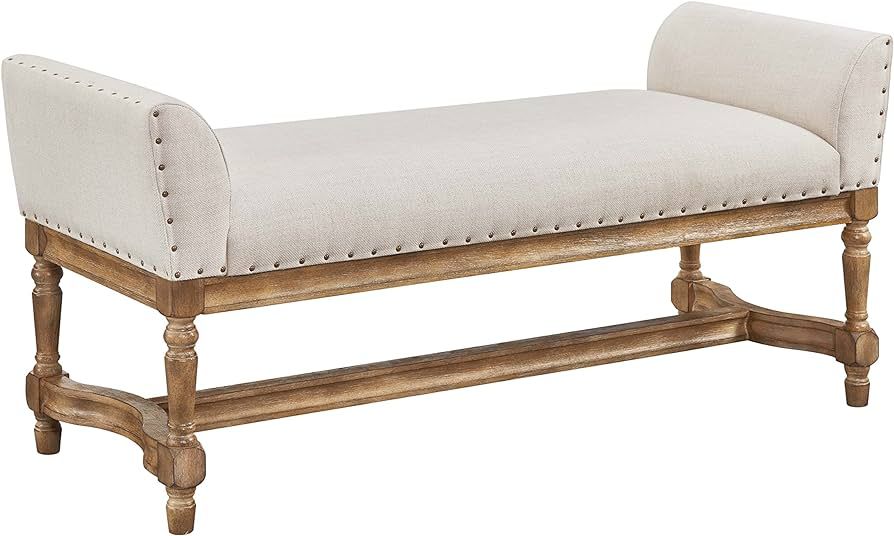 Ball & Cast Mid-Century Upholstered Bench Vintage Flared Arms Bench Ottoman Farmhouse Bedroom Sea... | Amazon (US)