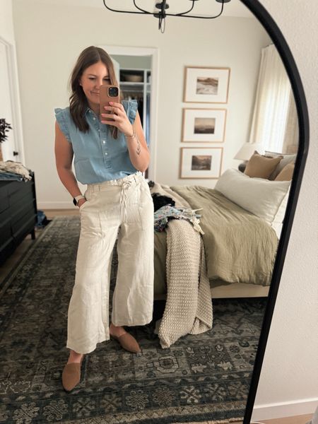 My favorite linen wide leg pants are back in a new color! This is the natural beech color and isn’t see-through. So comfortable! I have a pair from last summer and you can easily dress them up or down. Even has belt loops to add a small belt! 40% off and under $45!

#LTKMidsize #LTKFindsUnder50 #LTKSaleAlert