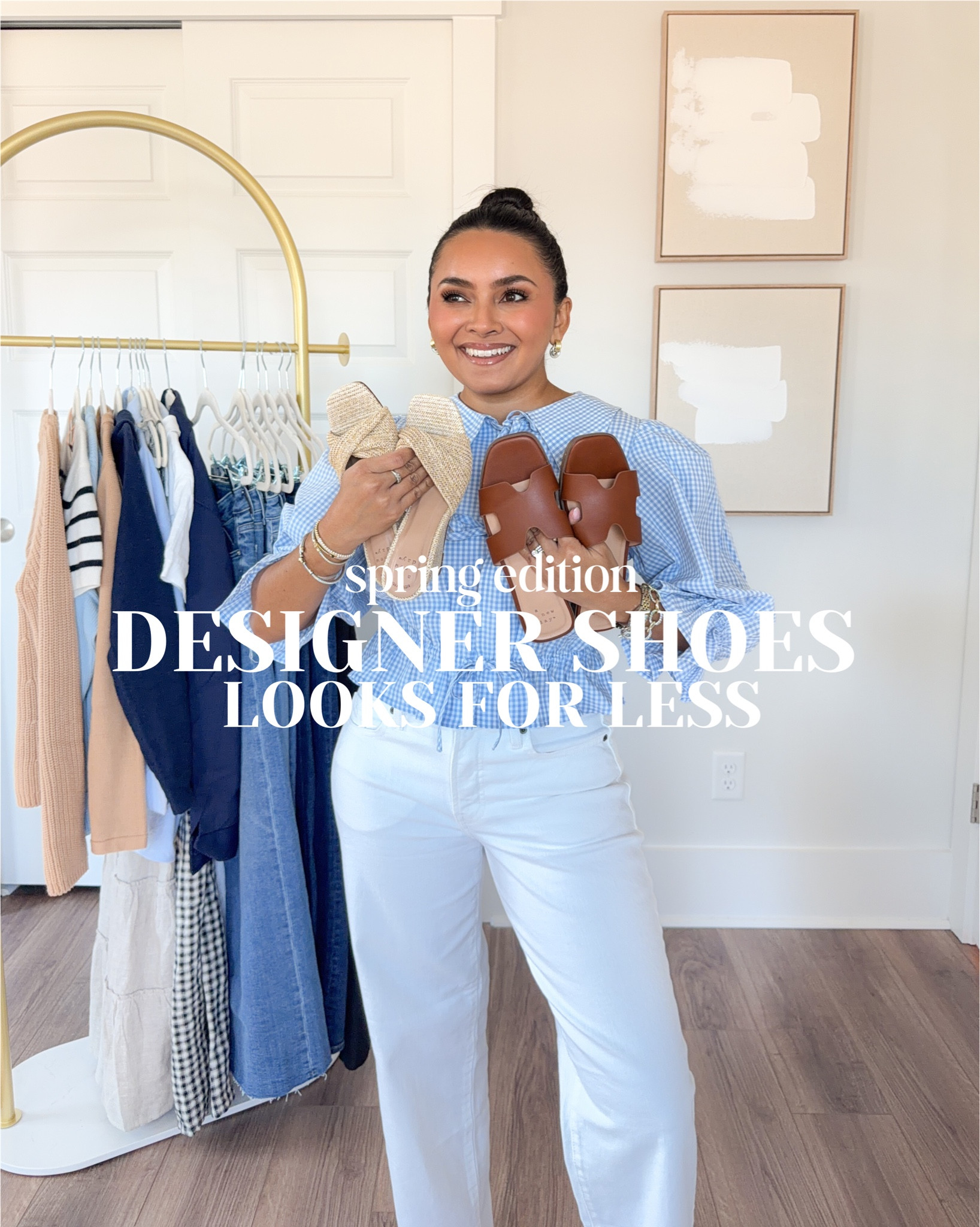 Designer looks for less and comfortable! Spring and summer shoes, sandals, and sneakers!
Flat sandals size 5.5
Heel sandals size 5
Sneakers size 6
Blue check gingham top size xs TTS
White jeans size 2 petite TTS

#LTKSaleAlert #LTKSeasonal #LTKPetite