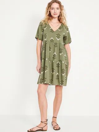 V-Neck Mini Swing Dress | Old Navy (US)