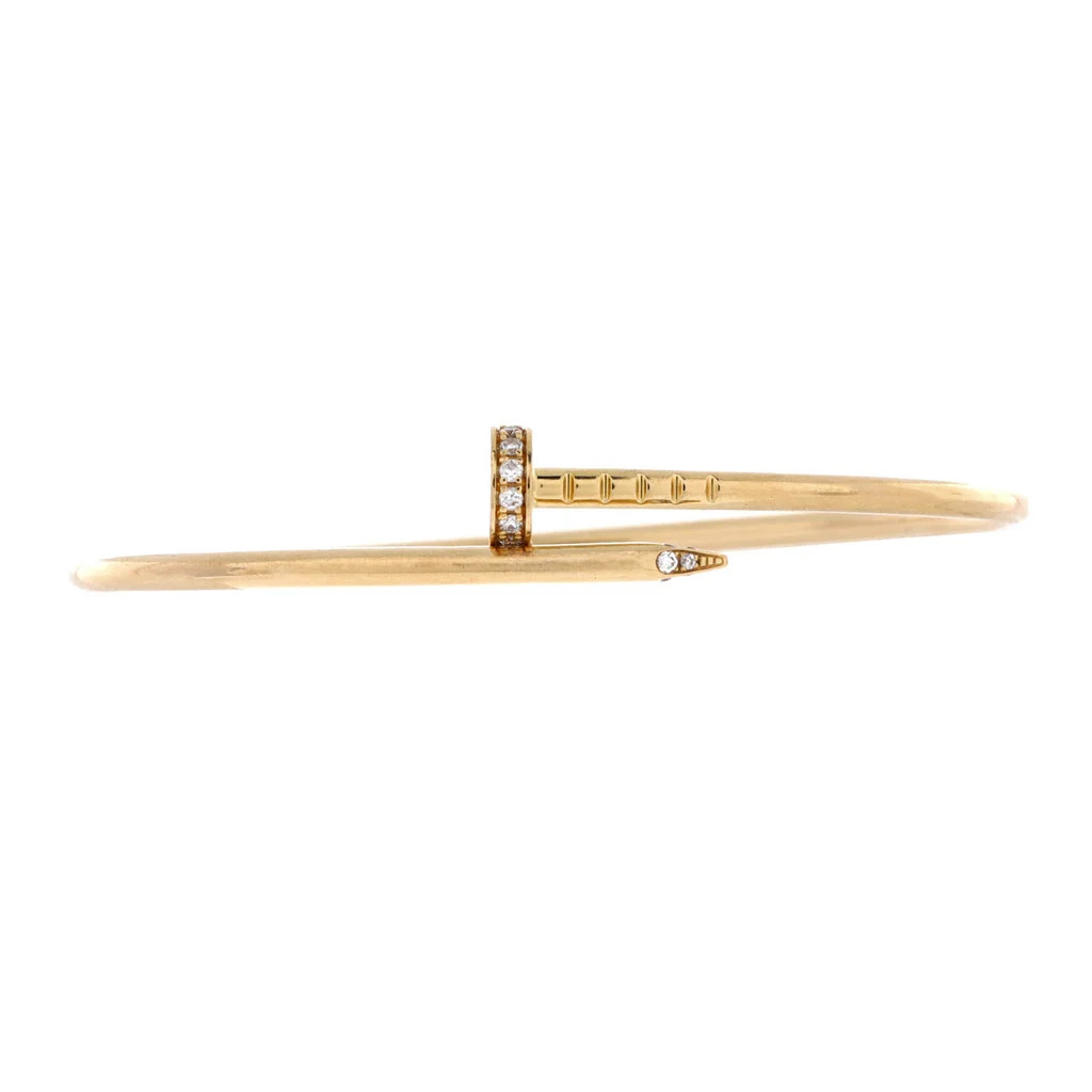 Juste un Clou Bracelet 18K Yellow Gold with Diamonds Small | Rebag