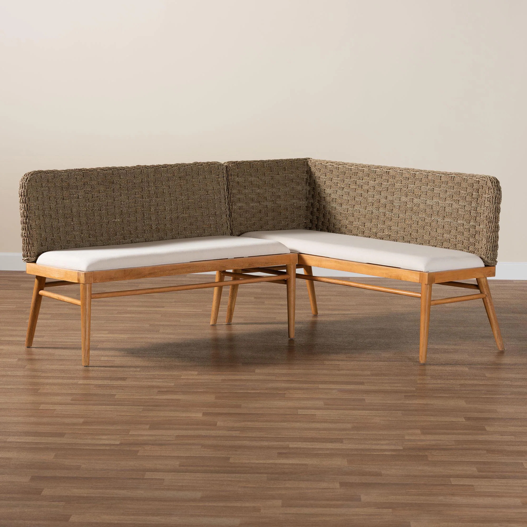 Highland Dunes Aafrin Bali & Pari Denver Modern Bohemian Natural Seagrass And Acacia Wood 2-Piece... | Wayfair North America