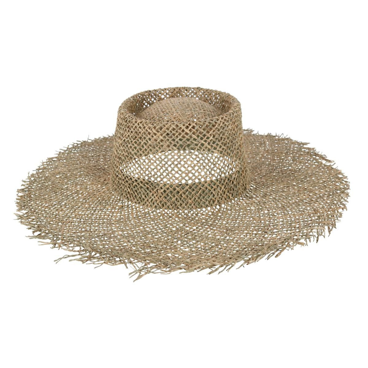 CTM Women's Frayed Edge Seagrass Boater Hat | Target