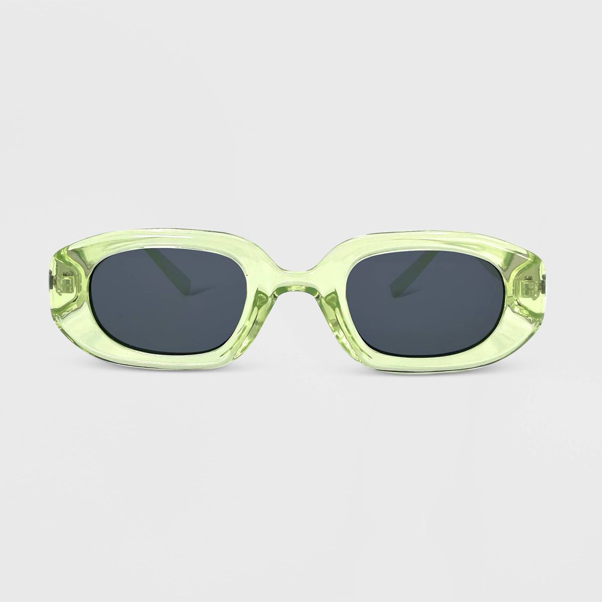 Women's Plastic Metal Combo Crystal Oval Sunglasses - Wild Fable™ Lime Green | Target
