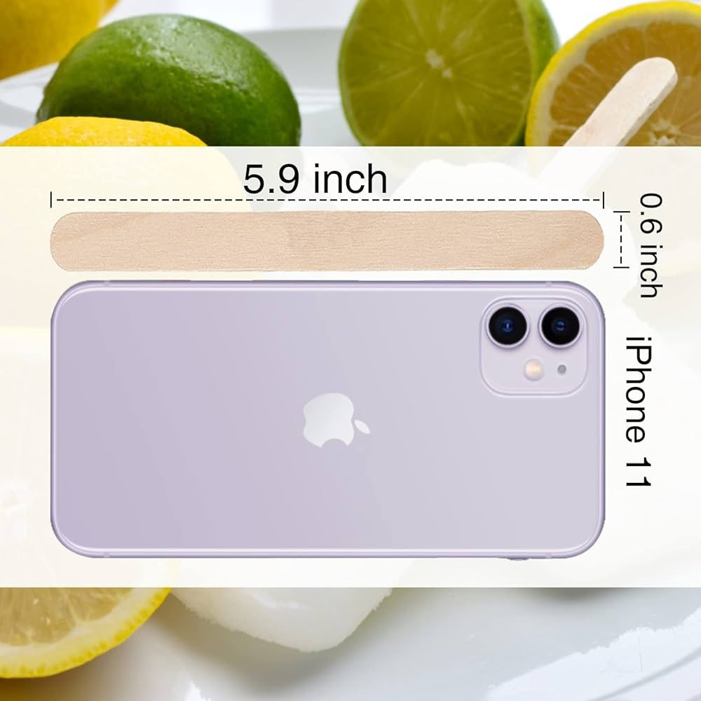 WISYOK 120 Pcs Wood Craft Sticks 5.9 Inch, Ice Cream Sticks, Jumbo Sticks, Popsicle Sticks, Ideal... | Amazon (US)