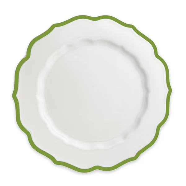 Stella Scalloped Verde Dinner Plate | Caskata