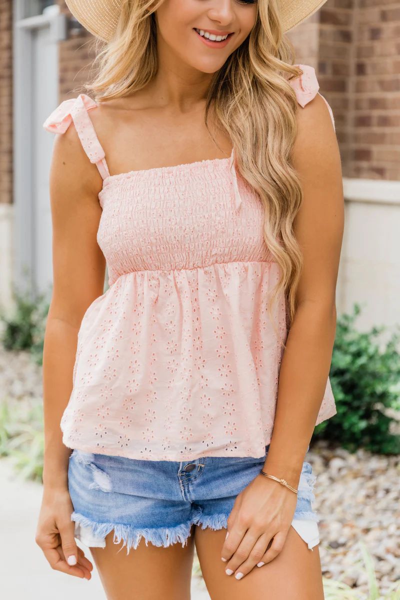 A Faithful Love Blush Lace Tank | The Pink Lily Boutique