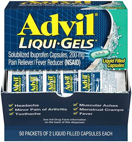 Advil Liqui-Gels Pain Reliever and Fever Reducer, Pain Medicine for Adults with Ibuprofen 200mg for  | Amazon (US)