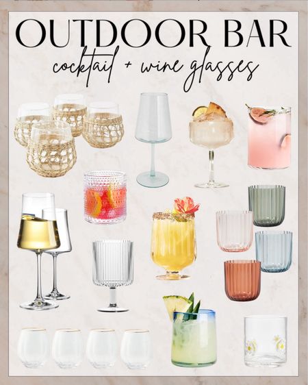 The most beautiful wine glasses and cocktail glasses for outdoor entertaining this summer! 

#summerhosting

Summer hosting essentials. Amazon barware. Acrylic wine glass. Walmart barware. Rattan stemless wine glasses. Pretty cocktail glasses. 

#LTKFindsUnder50 #LTKHome 

Follow my shop @styledbydaisies on the @shop.LTK app to shop this post and get my exclusive app-only content!

#liketkit #LTKSeasonal
@shop.ltk
https://liketk.it/4H1l1