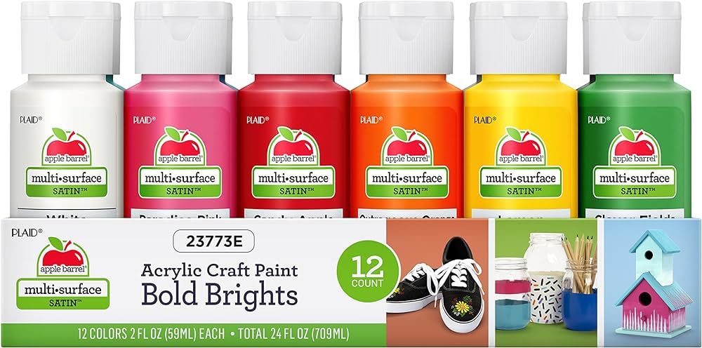 Apple Barrel Essentials Acrylic Paint Set, 12 | Amazon (US)