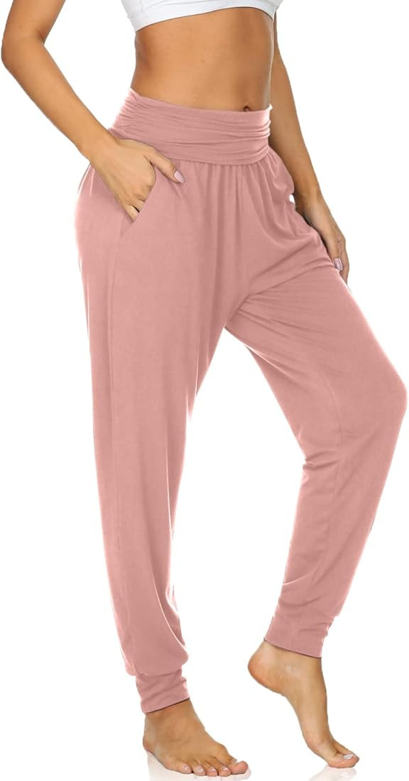 UEU Women's Cozy Yoga Joggers Pants Loose Workout Sweatpants Comfy Lounge Pants with Pockets | Amazon (US)