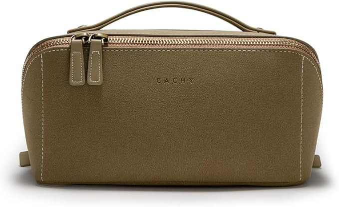 EACHY Travel Makeup Bag,Large Capacity Cosmetic Bags for Women,Waterproof Portable Pouch Open Fla... | Amazon (US)