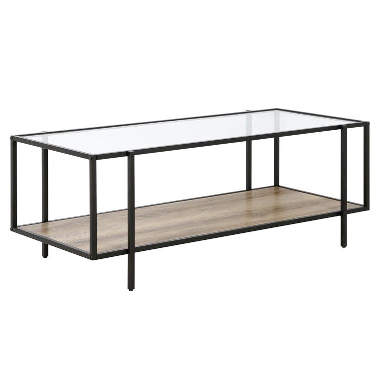 Evelyn&Zoe Mid-Century Modern Coffee Table with Shelf - Walmart.com | Walmart (US)