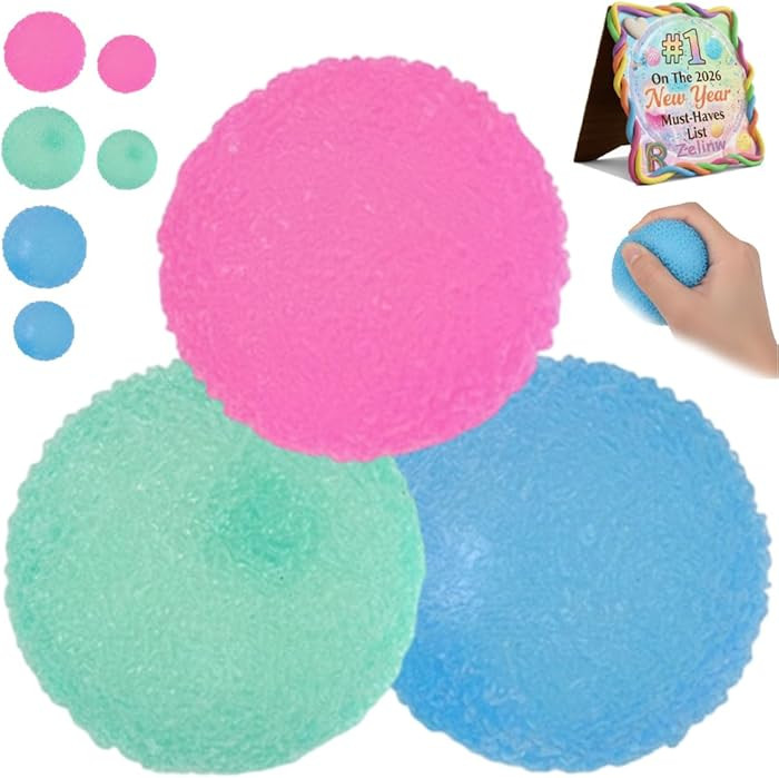 Squishy Stress Balls Textured Sensory Moldable Crunchy Squeeze Jelly Mochi Crystal Gel Squish Fid... | Amazon (US)