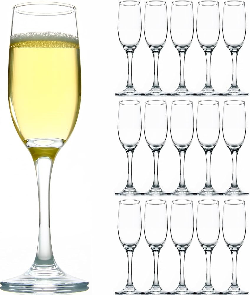 Elegant Champagne Glasses Set of 16, Long Stem Glass Champagne Flutes for Mimosa, Sparking Wine, ... | Amazon (US)