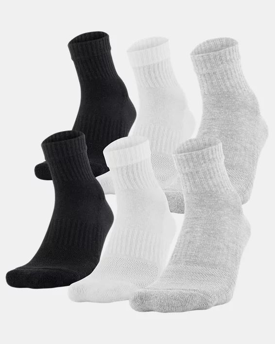 Unisex UA Training Cotton Quarter 6-Pack Socks | Under Armour (US)