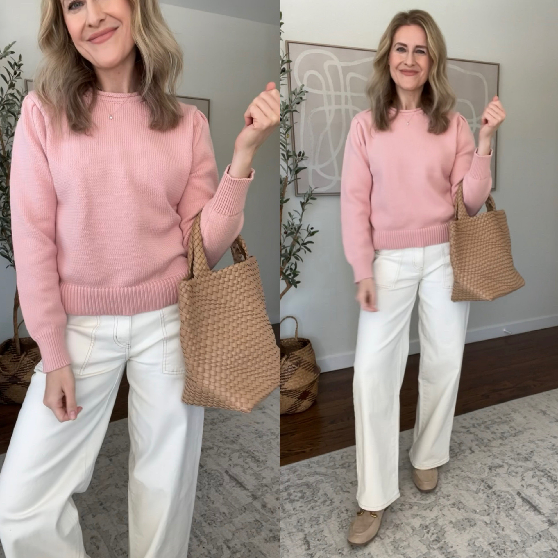 Cotton sweater at Walmart with pretty details, could pass for Loft. Runs small, I went up a size to a medium. Trouser jeans are excellent (so far!) not see through and fit true to size (I’m a 6). #walmartfashion 

#LTKOver40