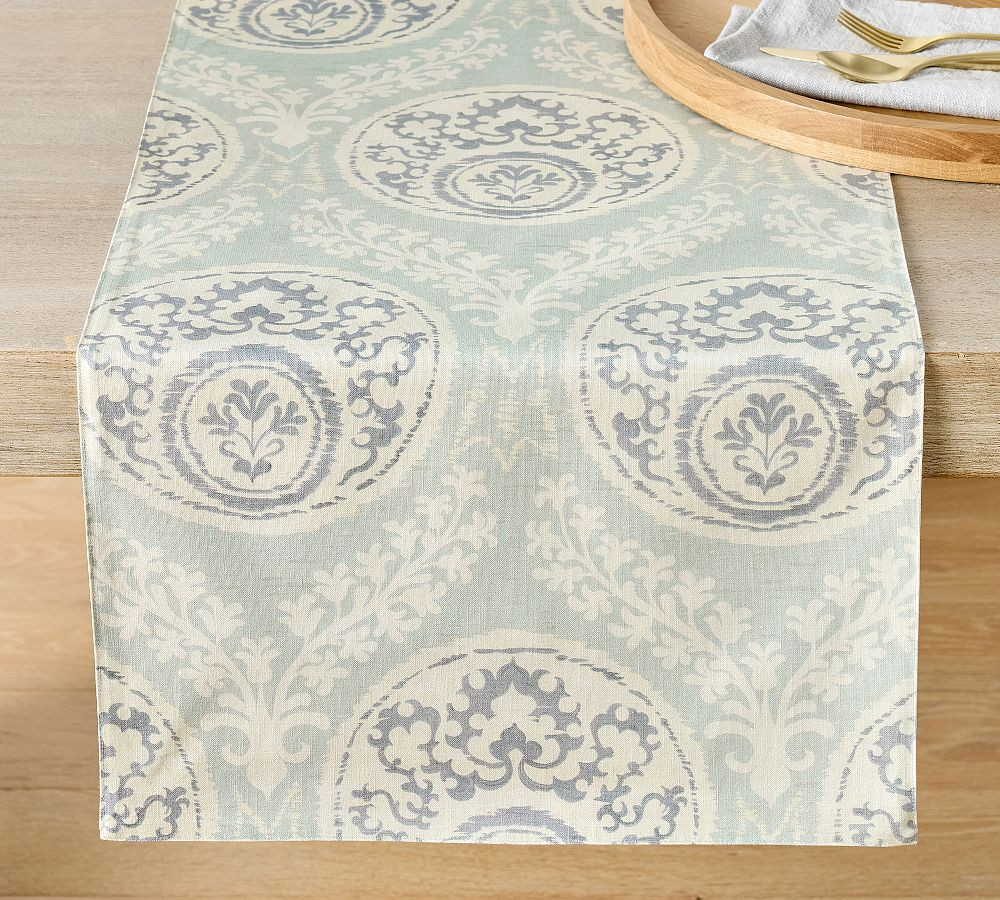 Lena Medallion Organic Cotton Table Runner | Pottery Barn (US)
