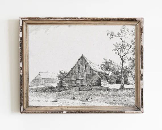 Read the full title
    Vintage farmhouse print, Minimalist wall art, ink sketch art, vintage wal... | Etsy (US)