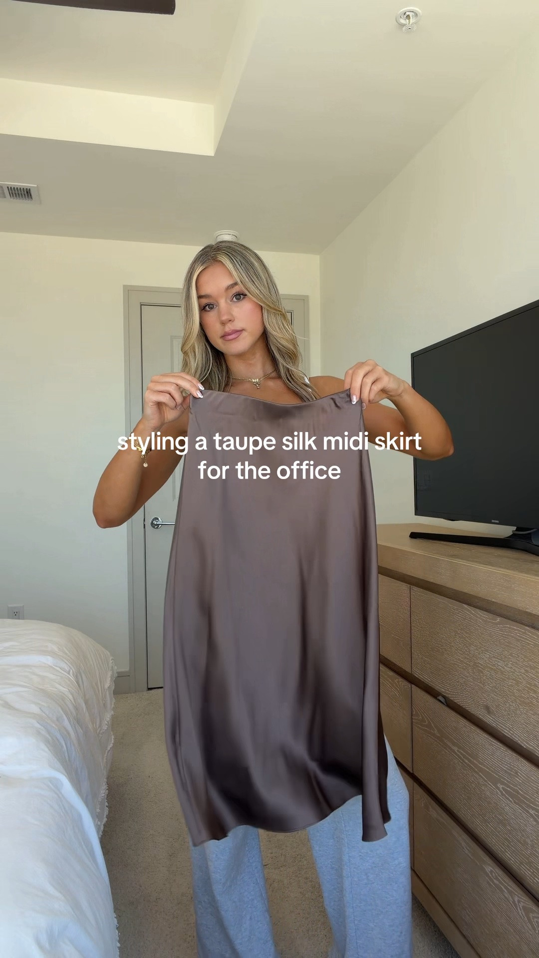 styling a taupe silk skirt for the office 👩🏼‍💼💼

#LTKootd #LTKWorkwear