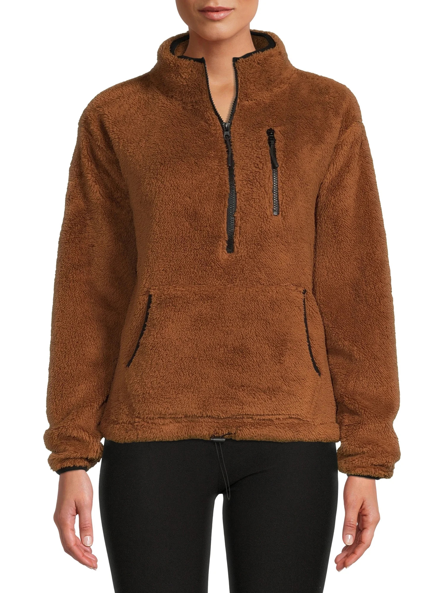 No Boundaries Junior's Plush Quarter Zip Pullover - Walmart.com | Walmart (US)