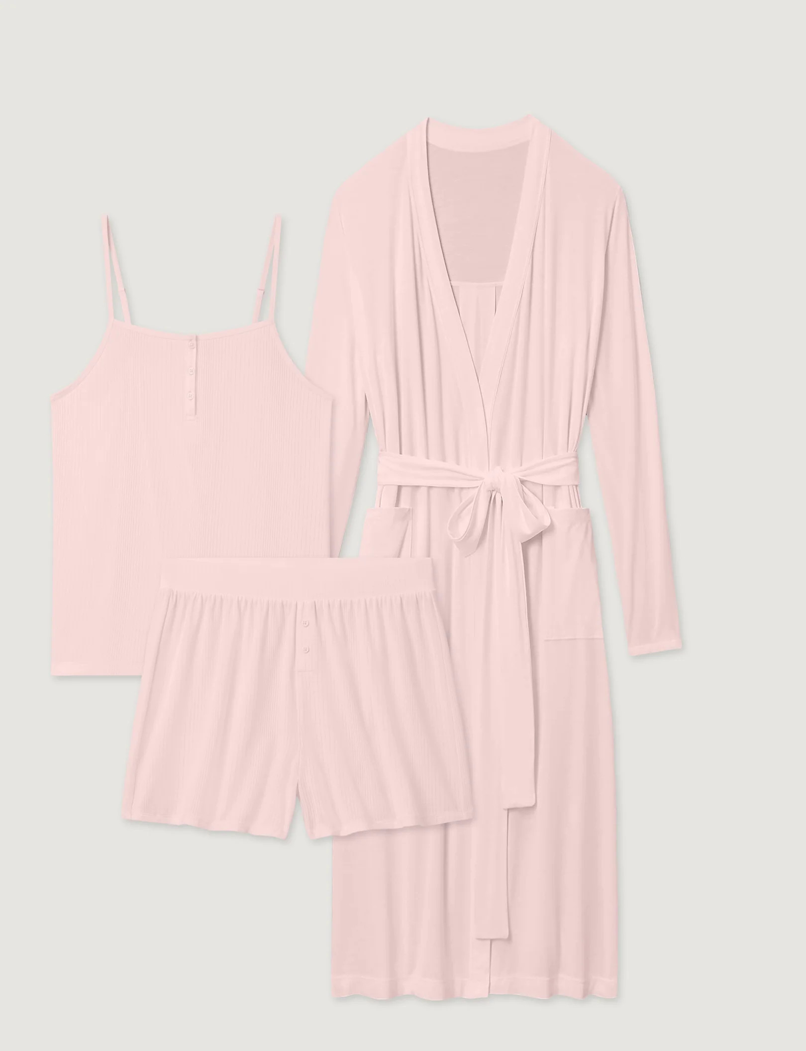 Women's Second Skin Robe, Luxe Rib Cami & Short Set | Tommy John