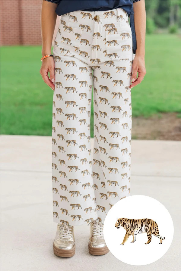 Big Dreams Cream Tigers Wide Leg Jeans | The Mint Julep Boutique