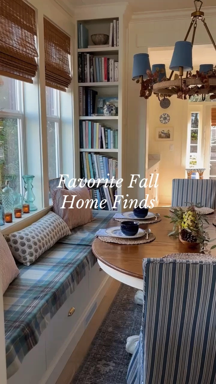  A few of my favorite fall home finds from @wayfair!

Two handled bowls (lots of color options), eucalyptus garland, blue and white dishes (also come in brown),set of 6 stoneware mugs in the prettiest fall colors, striped napkins, woven placemats, handmade teak bowl, taper candles, charming scalloped shade lamp, and a beautiful rug!  #wayfair #wayfairpartner
