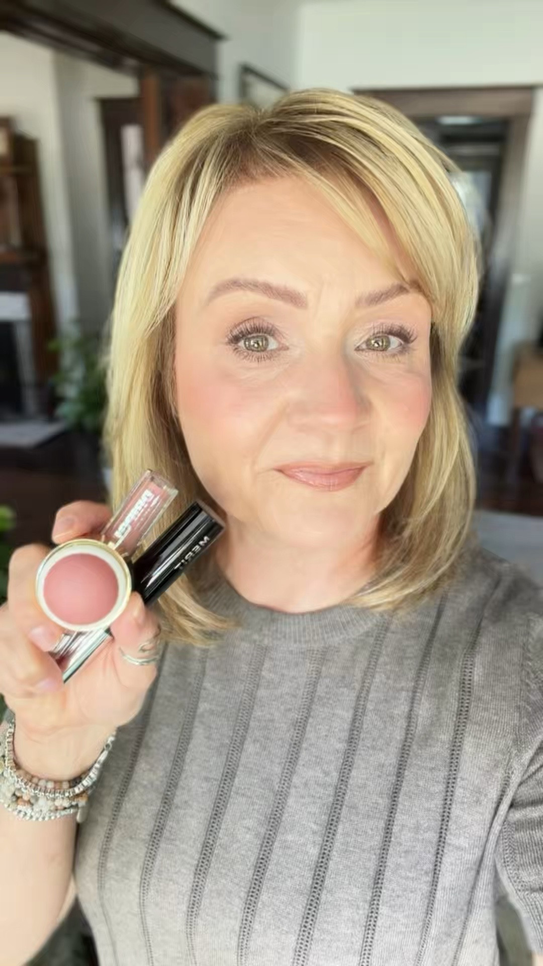 Trying a blush and mascara from Merit today.  Shade is Beverly Hills.   Soooooo pretty.  Mascara is a brown tubing mascara!  Gloss is discontinued 😢

#LTKOver40 #LTKSeasonal #LTKBeauty