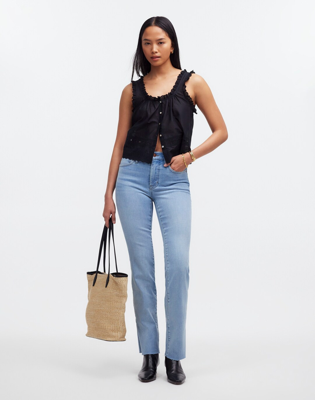 Kick Out Full-Length Jeans in Condale Wash: Raw Hem Edition | Madewell