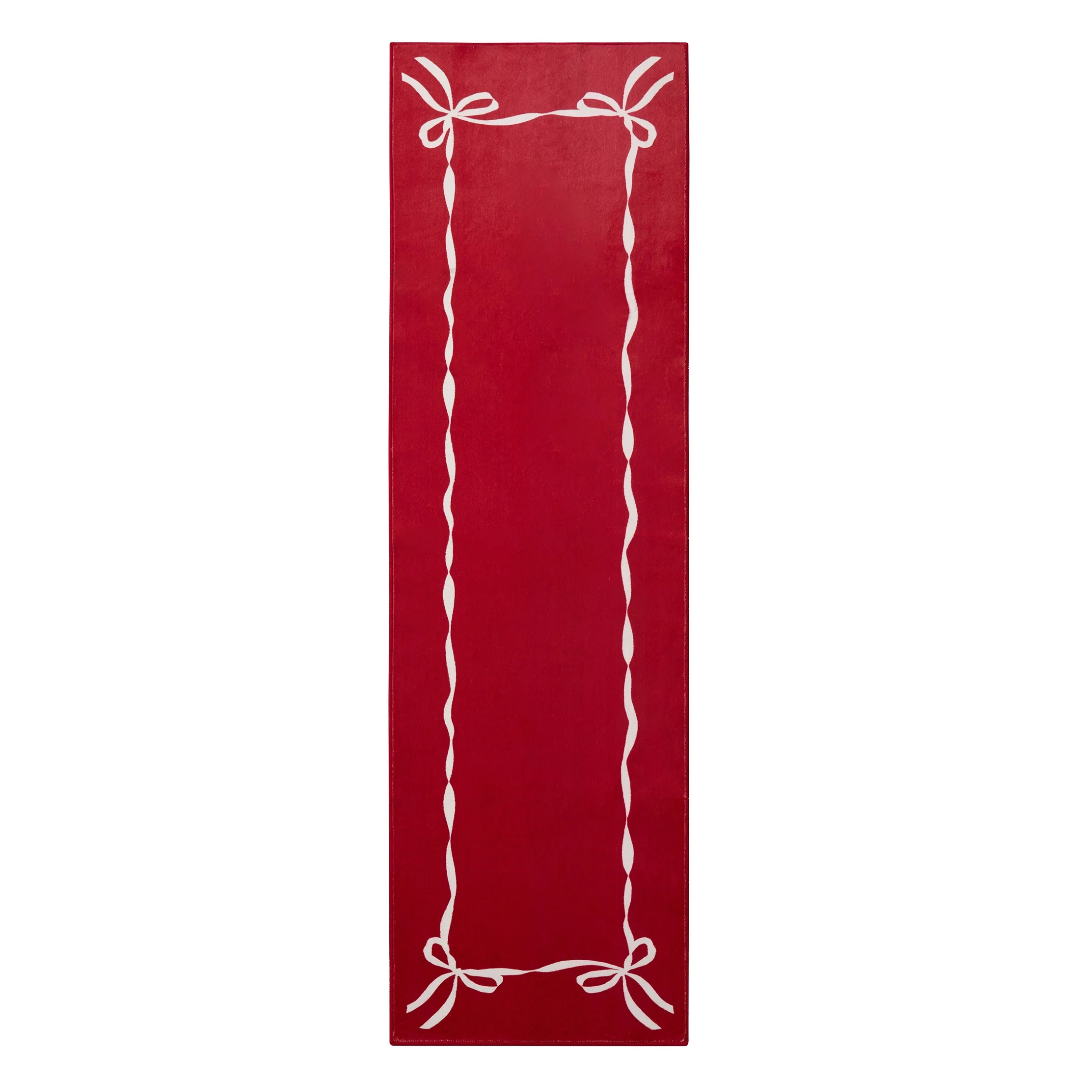 My Texas House Red/White Ribbon Faux Fur Washable Indoor Runner Rug, 2' x 7' | Walmart (US)