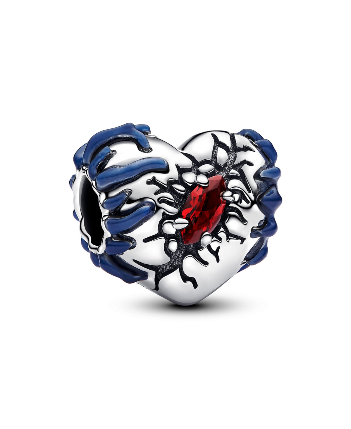 Pandora Sterling Silver Stranger Things Glow-in-the-Dark Heart Charm - Blue | Macy's