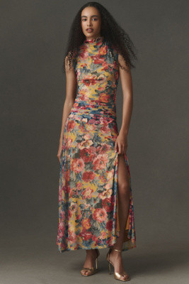 BHLDN Mock-Neck Mesh Maxi Dress | Anthropologie (US)