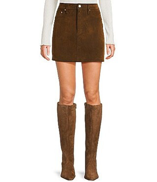 Daze Stash Crushed Cognac A-Line Mini Skirt - 28 | Dillard's