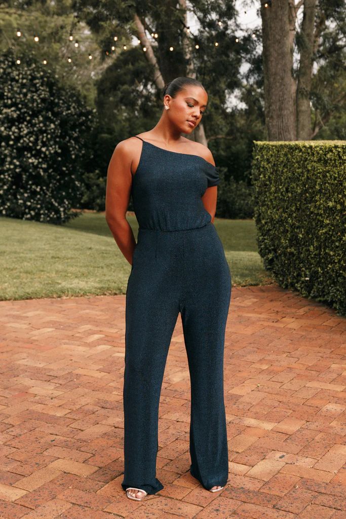 Heather One Shoulder Jumpsuit - Navy | Petal & Pup (US)