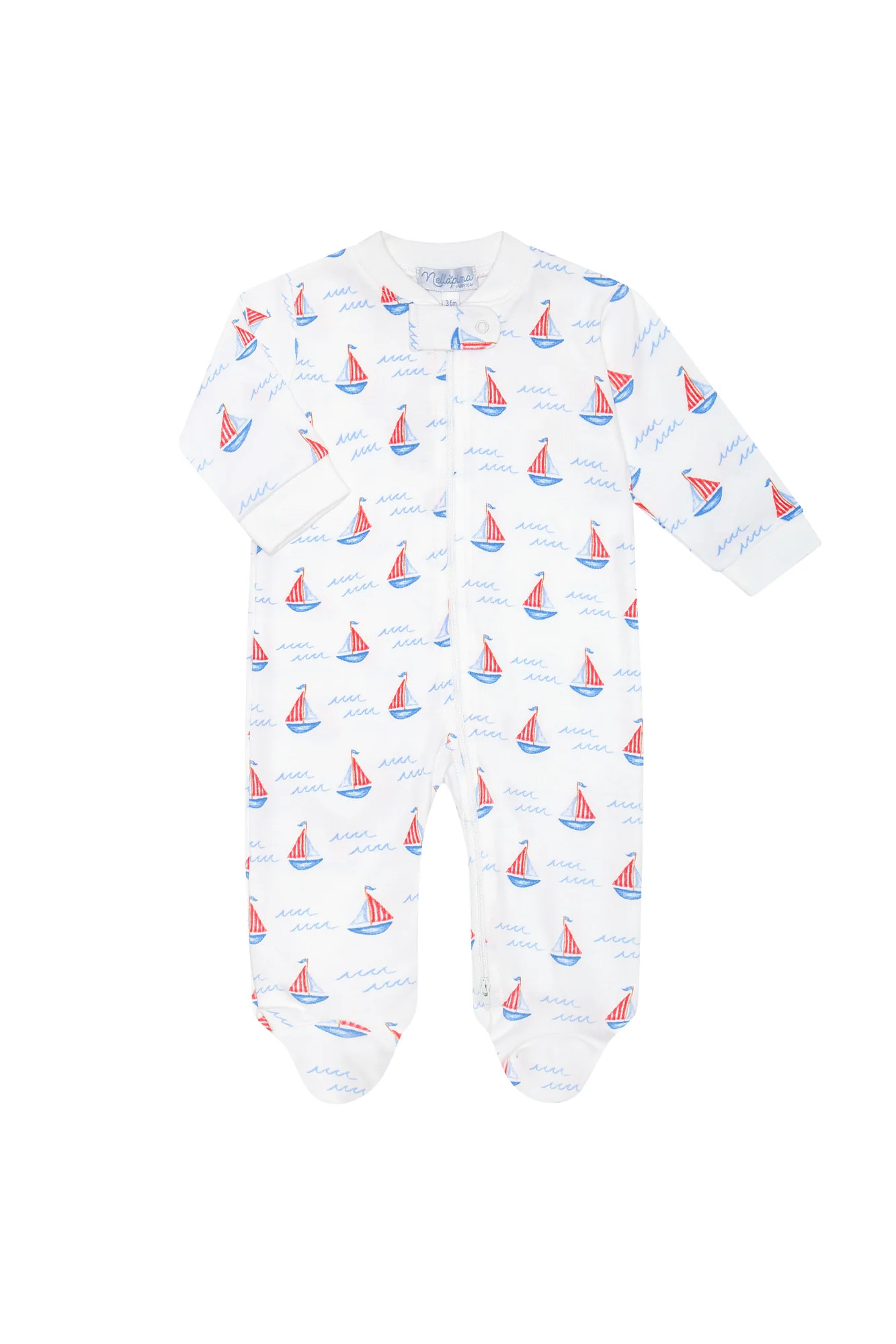 Sailboats Zipper Footie | Nellapima