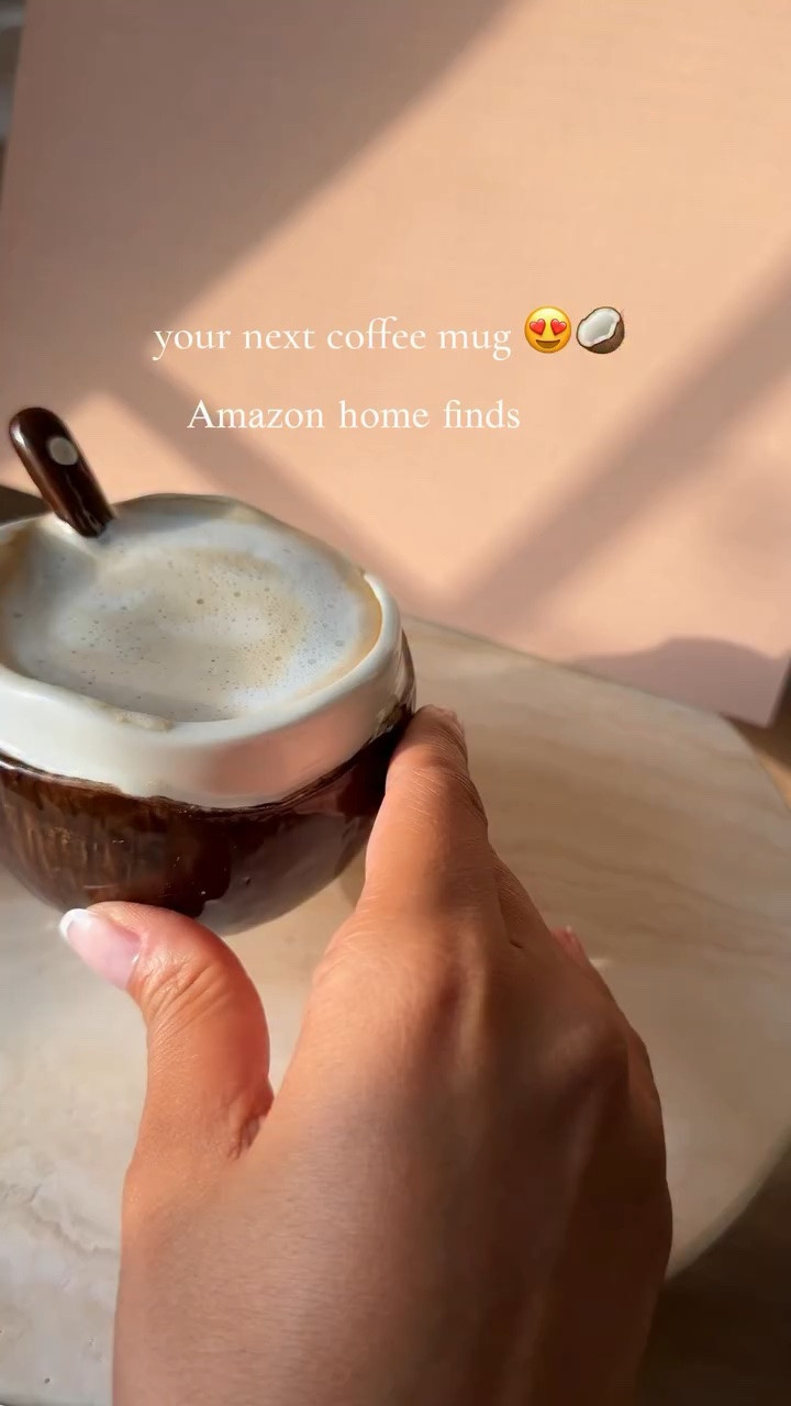 🥥 Type “MUG” to grab this new release CUUUTE coconut mug!! 😍 how FUN is this coffee cup- comes with a matching coconut spoon and it’s dishwasher safe!! 🙌 #amazonfinds #coffeebar #amazonhome