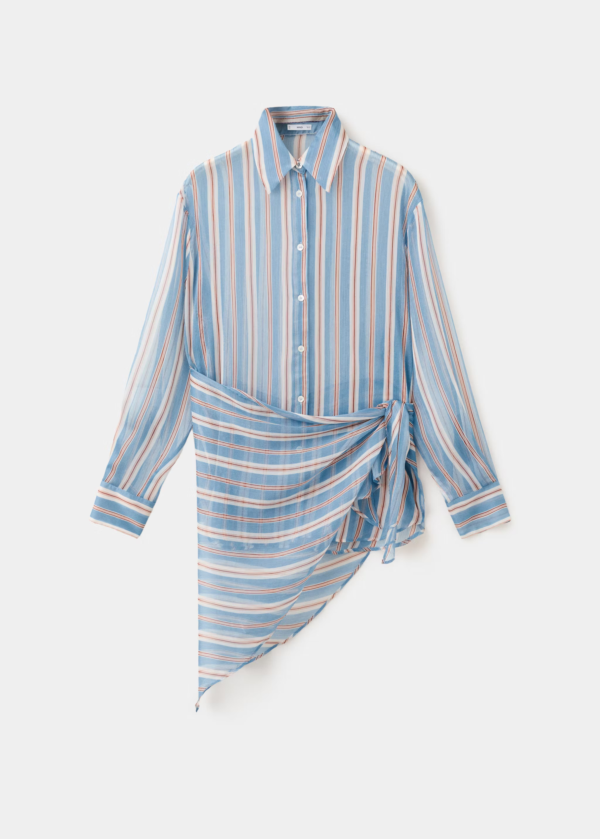 Striped shirt with scarf | Mango (US/MX/AU)